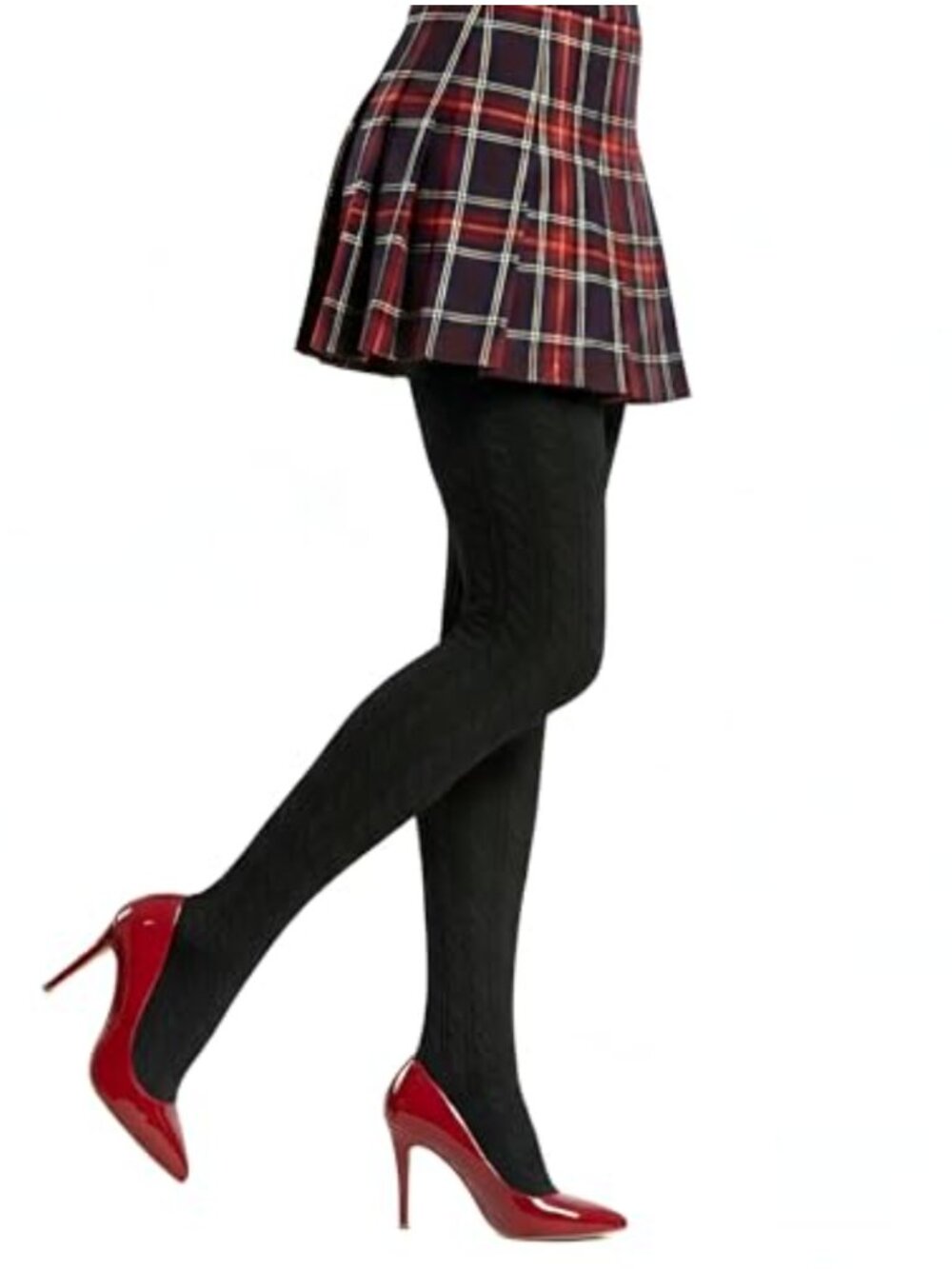 Cable Knit Sweater Tights Cotton Blend Warm Winter Hosiery
